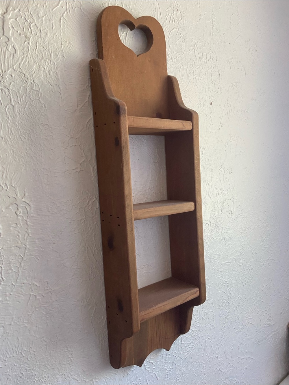 Wooden Heart Accent Wall Shelf